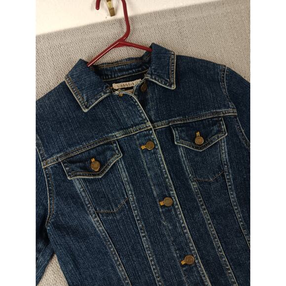 Jones New York Sport Vintage Jean Jacket Women Small Blue Button Denim Pockets - Picture 5 of 14